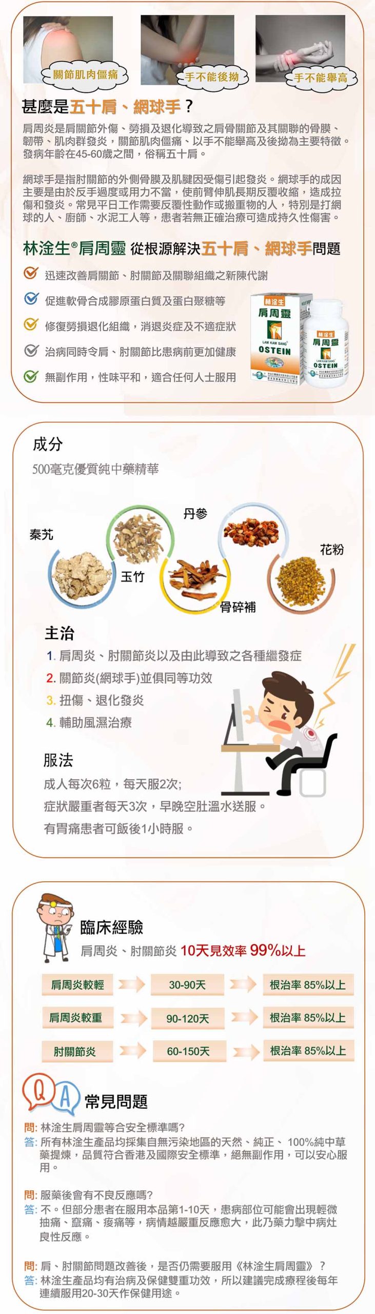 肩周靈 修復勞損關節。迅速解決 五十肩、網球手 等困擾